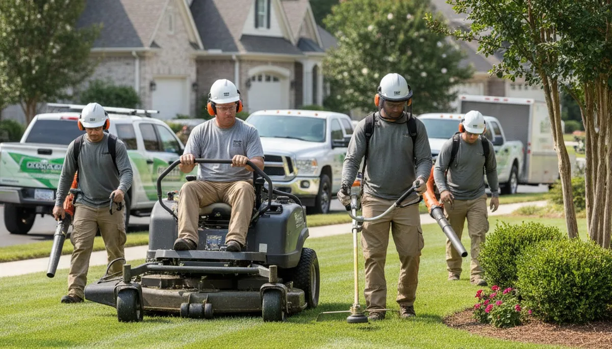 Arbor Tree Care lawn service crew in Minneapolis, MN maintaining healthy residential yards