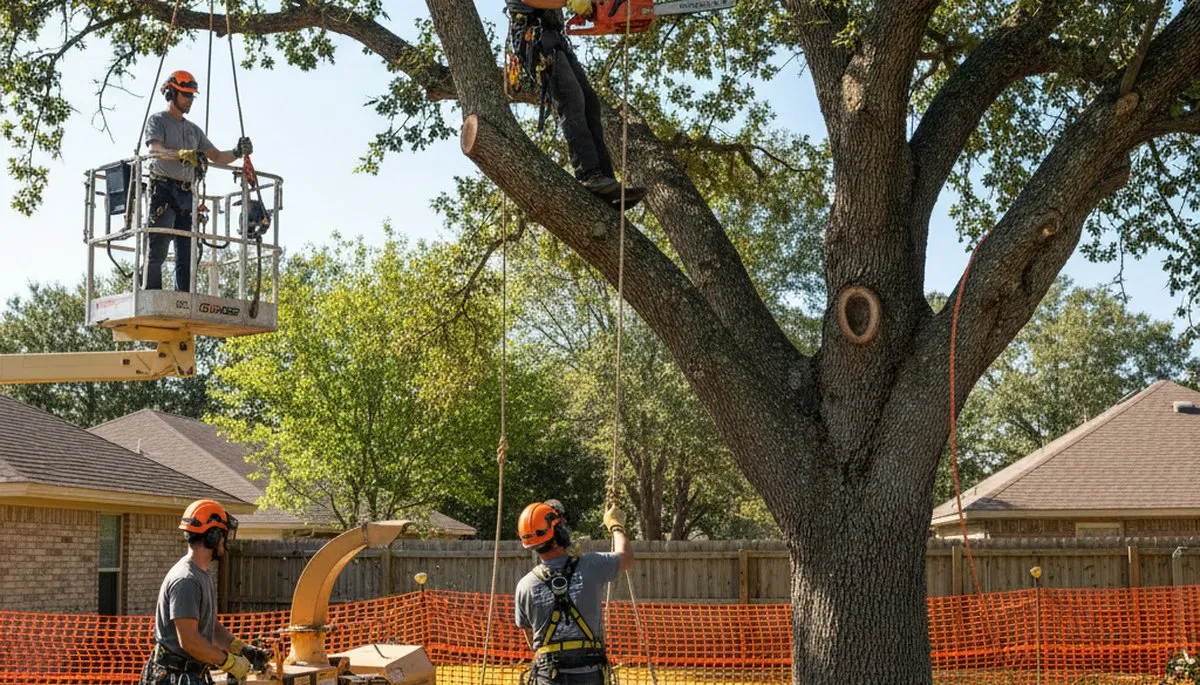 Minneapolis tree removal crew safely removes a dead tree from a residential property